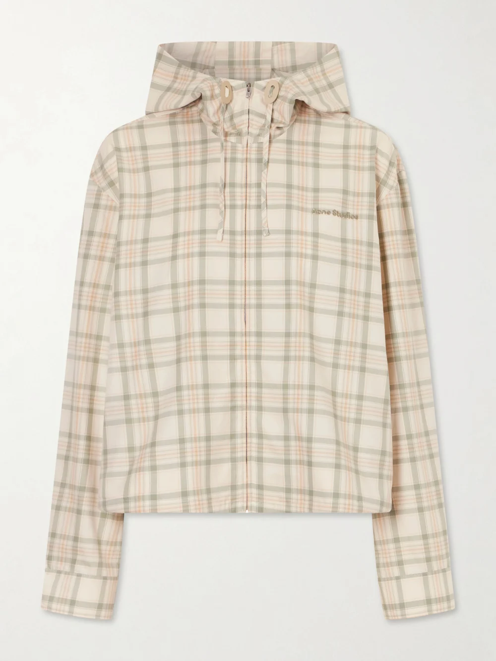 Acne Studios Cotton Checked-printed Jacket in cream