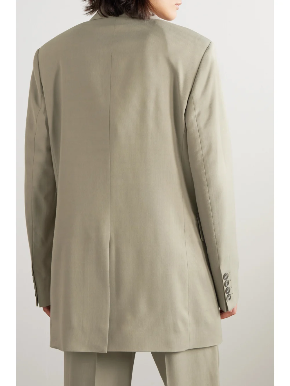 Back view of the Acne Studios Double-breasted Herringbone-jacquard Blazer