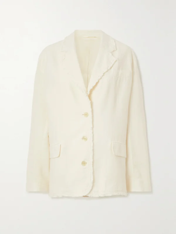 Acne Studios Frayed Cotton and Linen-blend Blazer