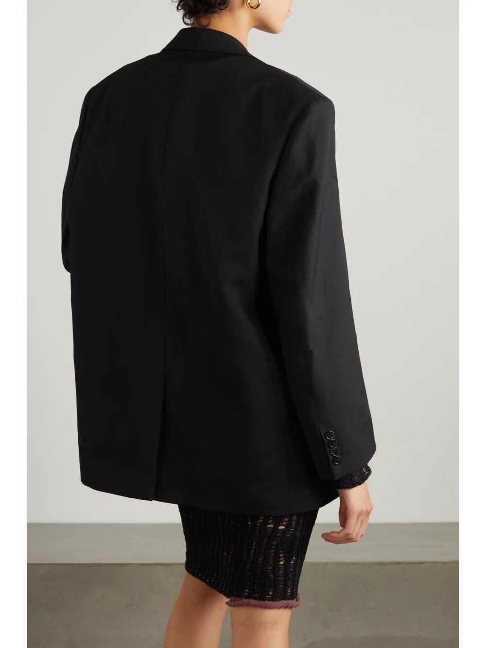 Back view of the Acne Studios Oversized Recycled Woven Blazer
