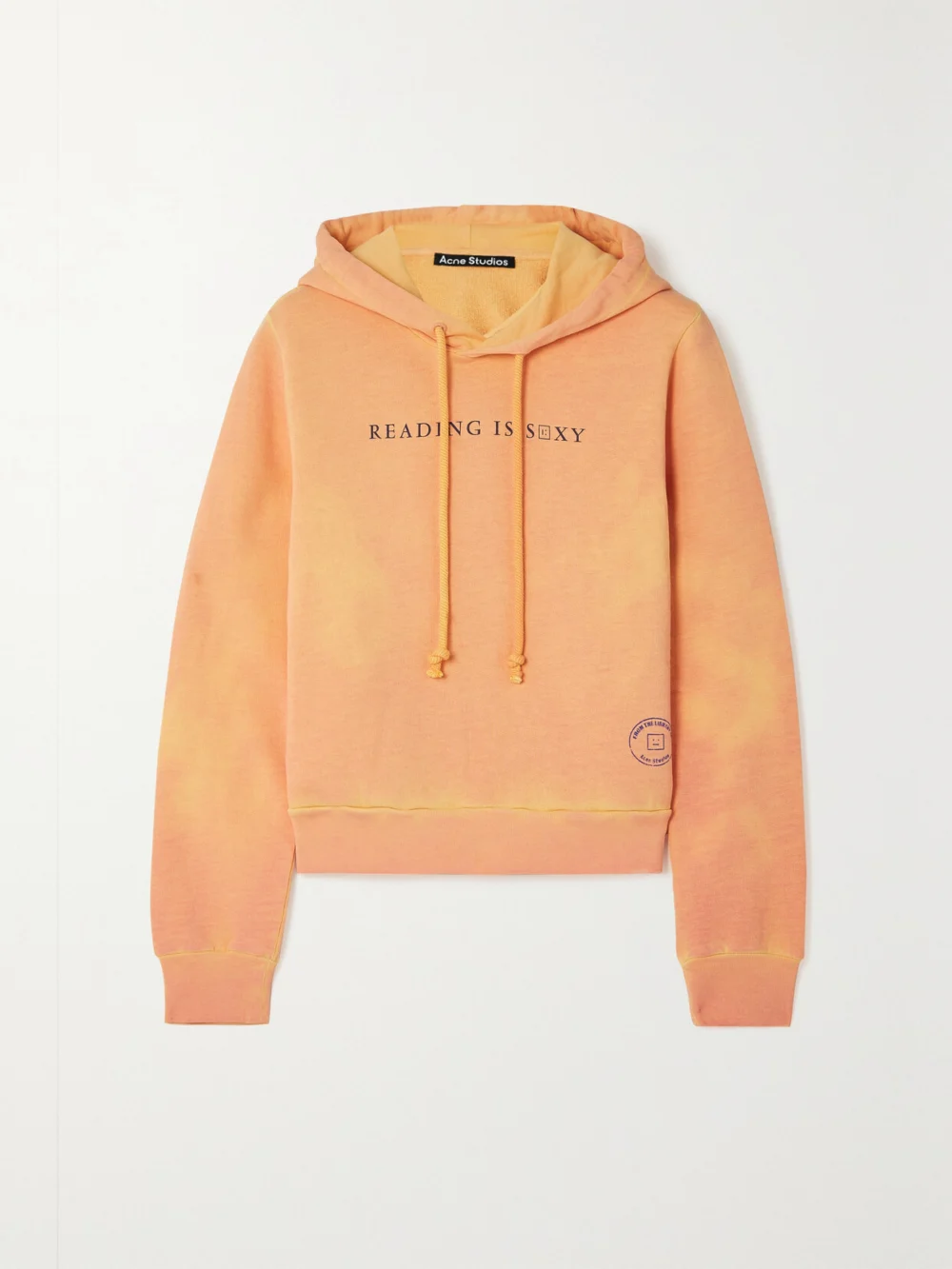 Acne Studios Printed Heat-reactive Organic Cotton-jersey Hoodie in orange