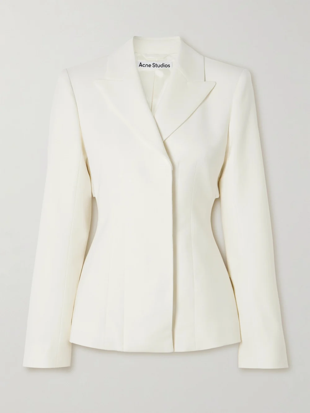 Acne Studios Satin-trimmed Wool-blend Twill Blazer in white