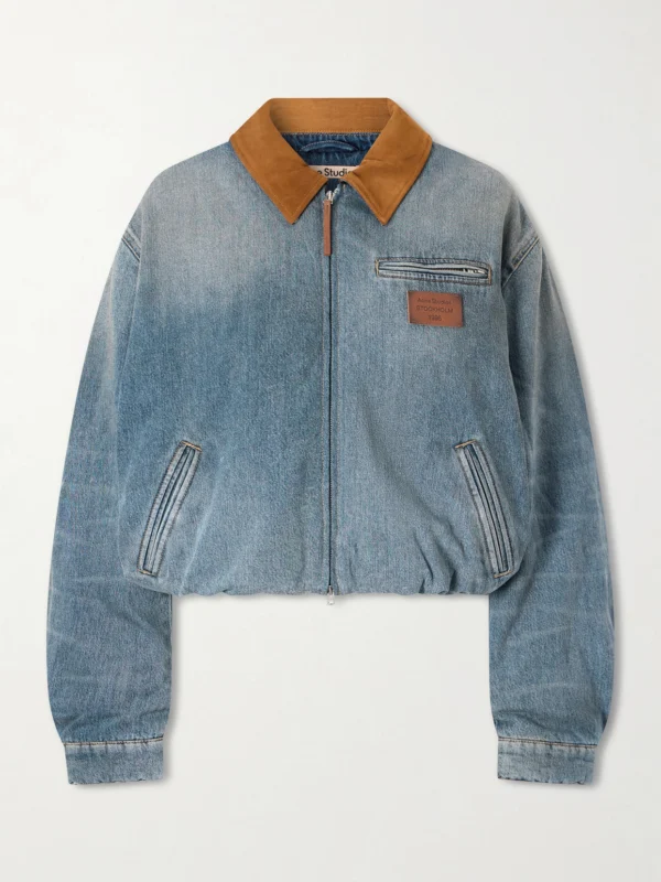 Acne Studios Suede-trimmed Denim Jacket