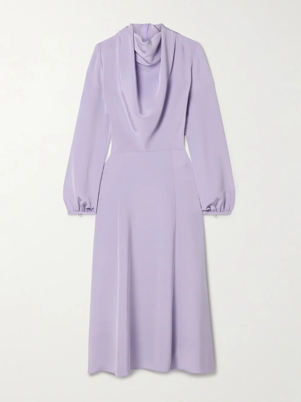 Adam Lippes Blythe Draped Silk-crepe Midi Dress in lilac