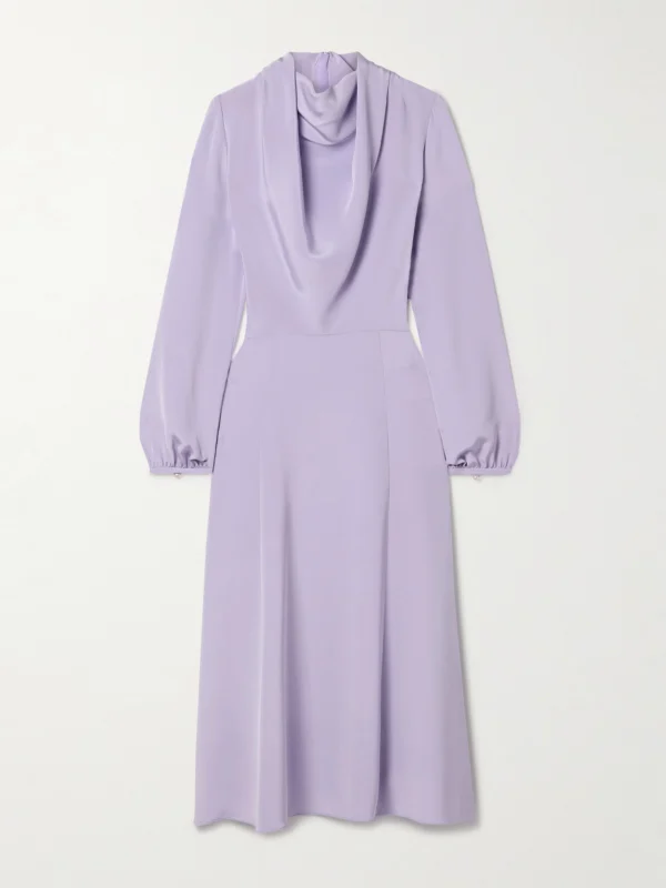 Adam Lippes Blythe Draped Silk-crepe Midi Dress
