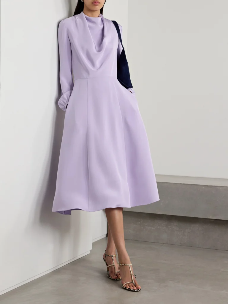 Adam Lippes Blythe Draped Silk-crepe Midi Dress