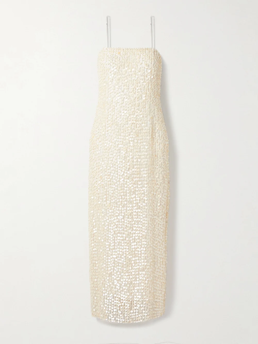 Adam Lippes Brie Embellished Silk-organza Midi Dress in ivory