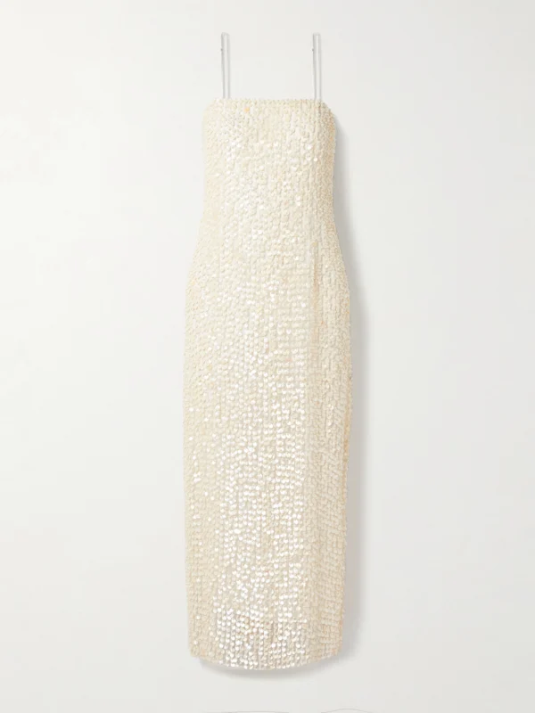 Adam Lippes Brie Embellished Silk-organza Midi Dress