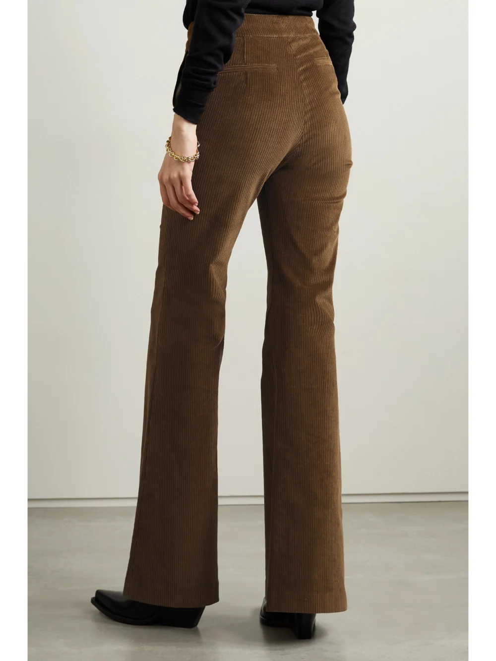 Back view of the Adam Lippes Cotton-blend Corduroy Wide-leg Pants