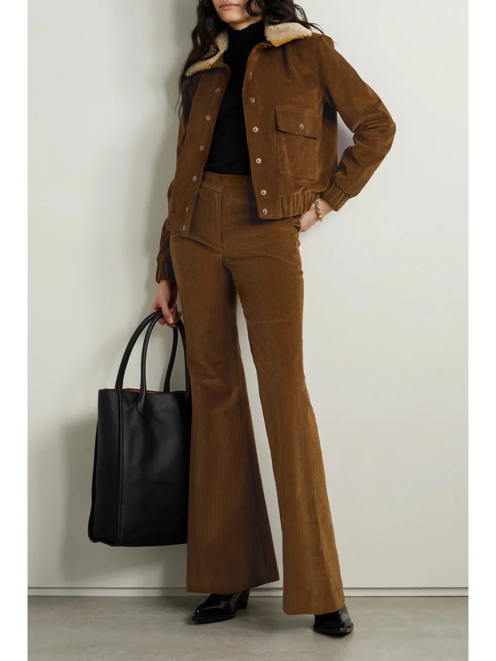 Adam Lippes Cotton-blend Corduroy Wide-leg Pants, worn by a model
