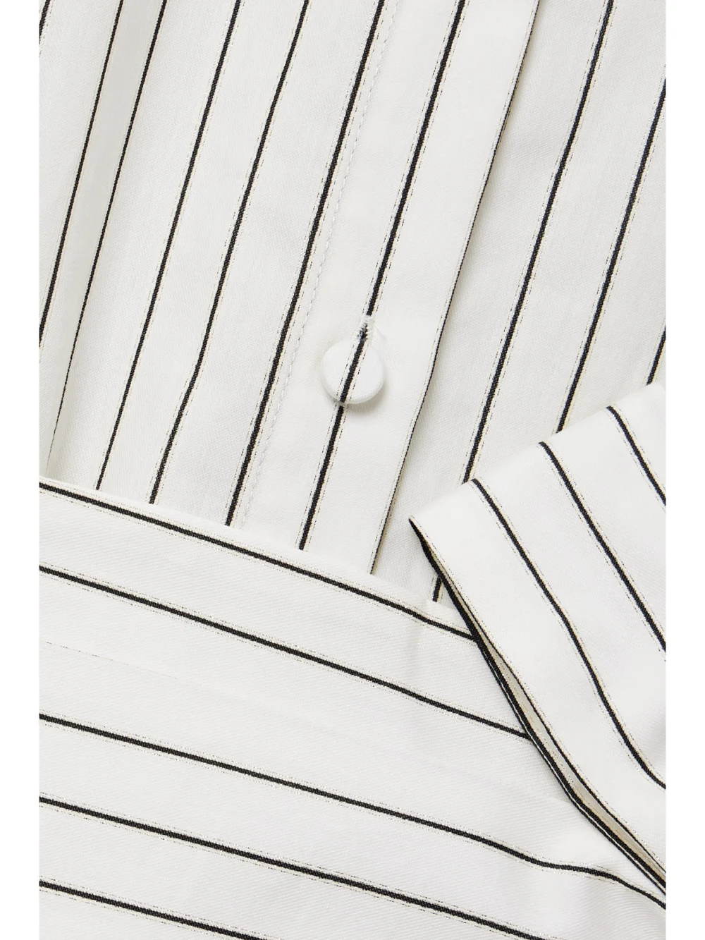 Close-up detail of the Adam Lippes Dejeuner Metallic Striped Cotton-blend Poplin Maxi Shirt Dress