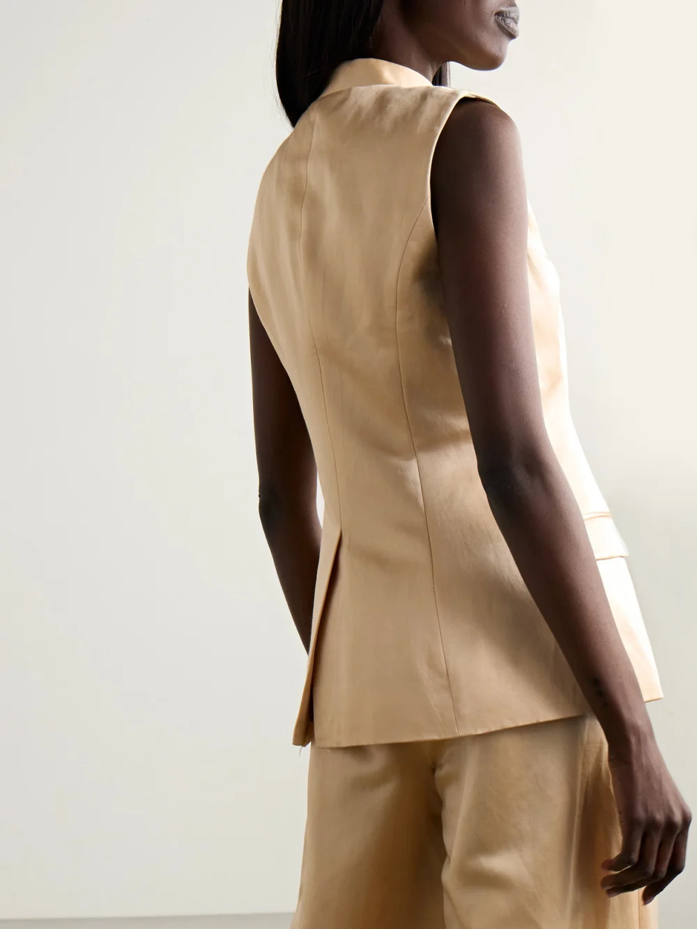 Back view of the Adam Lippes Duchesse-satin Vest