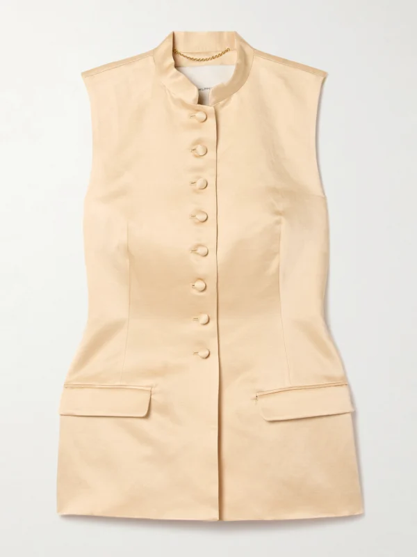 Adam Lippes Duchesse-satin Vest