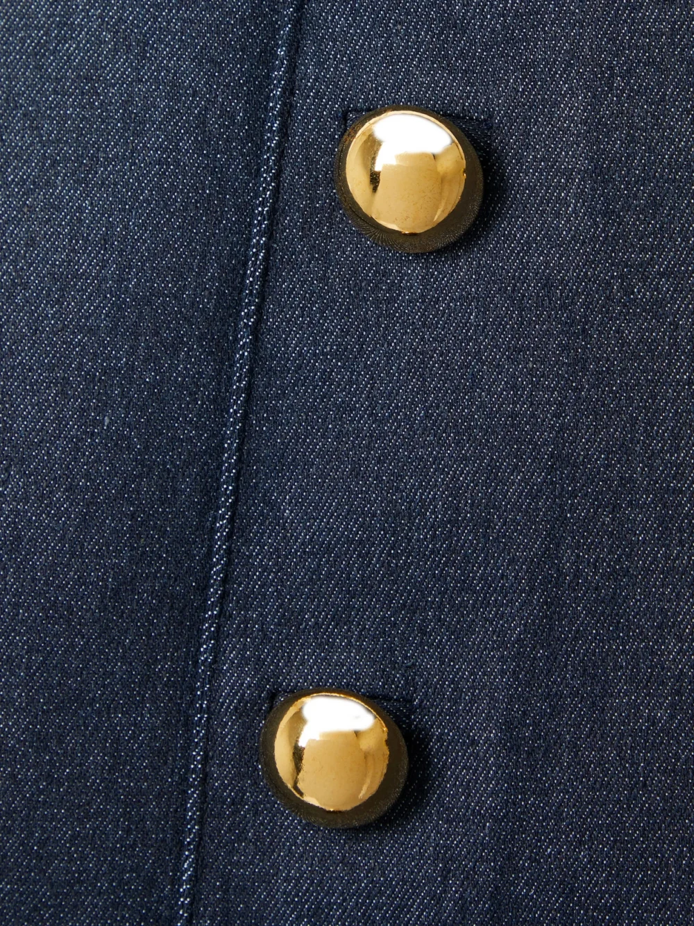 Close-up detail of the Adam Lippes Embellished Denim Mini Skirt