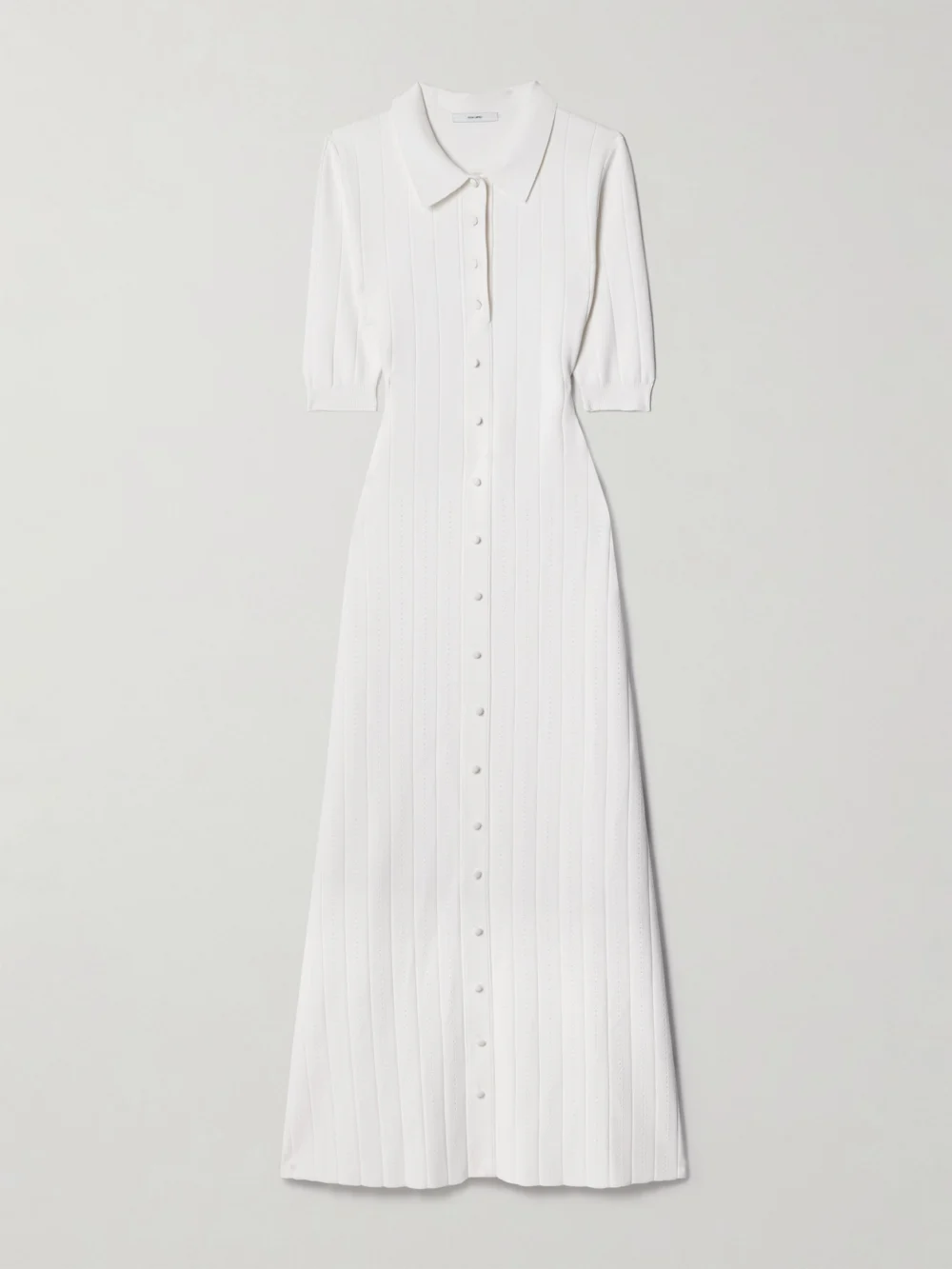 Adam Lippes Fenwick Recycled Pointelle-knit Midi Dress in ivory