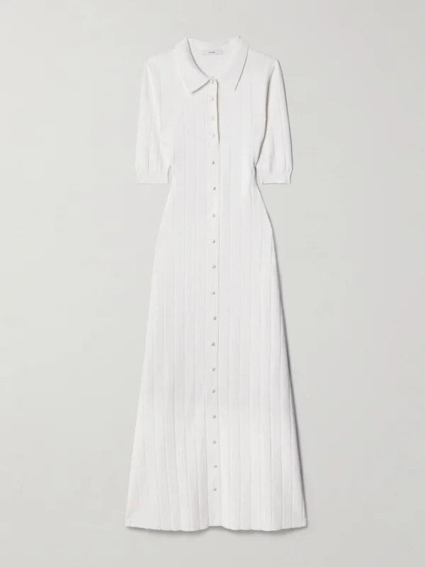 Adam Lippes Fenwick Recycled Pointelle-knit Midi Dress