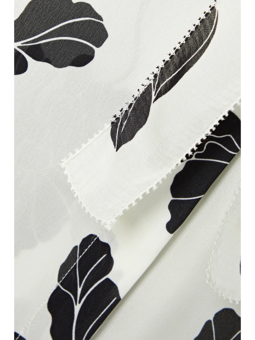 Close-up detail of the Adam Lippes Floral-print Silk Crepe De Chine Blouse