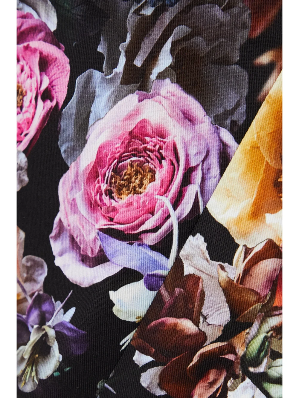 Close-up detail of the Adam Lippes Floral-print Stretch Cotton-twill Mini Dress