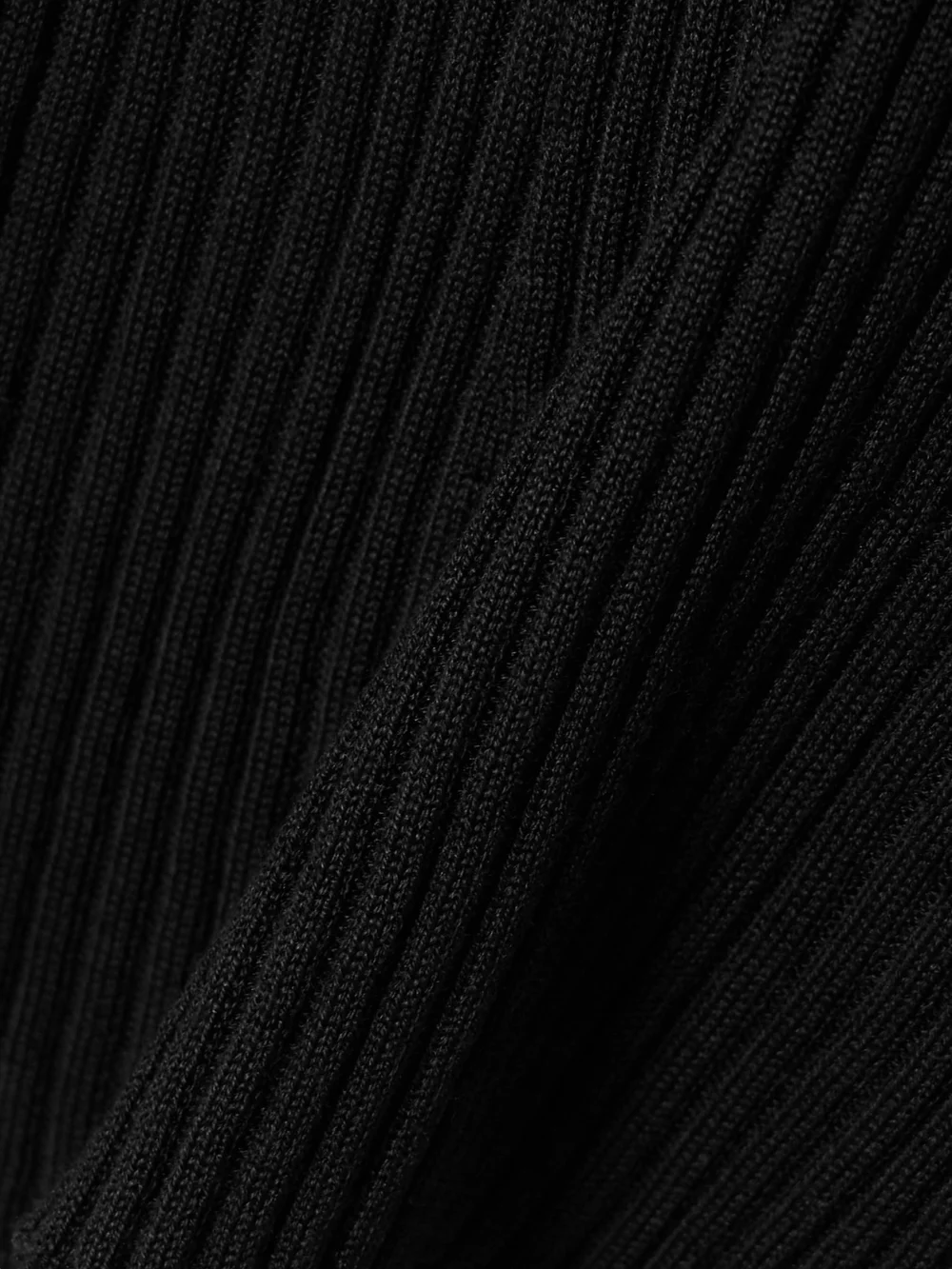 Close-up detail of the Adam Lippes Florentine Ribbed Silk and Cashmere-blend Top