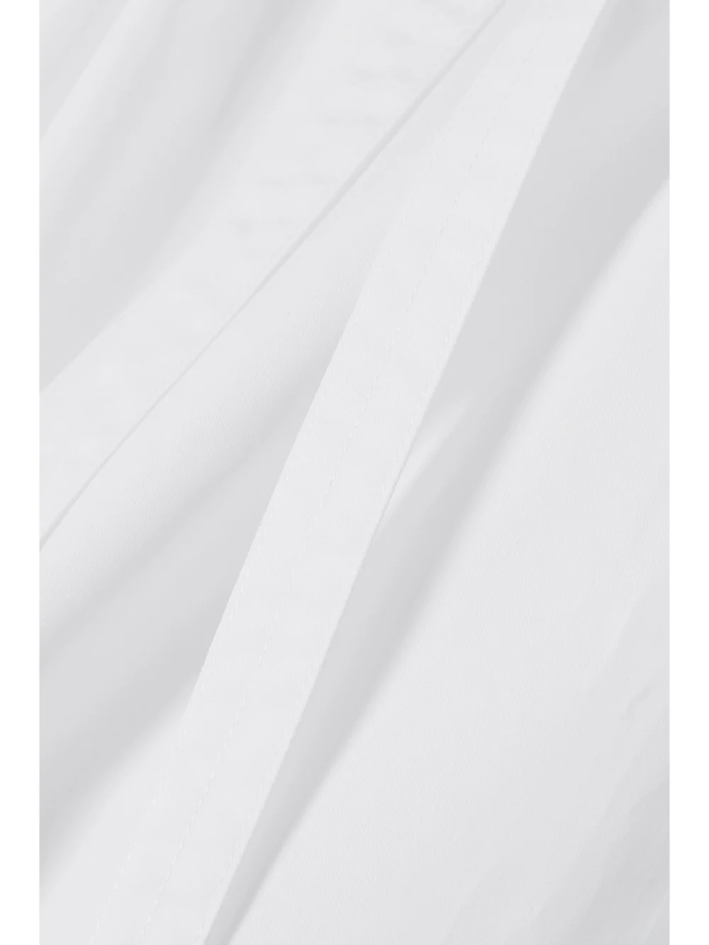 Close-up detail of the Adam Lippes Off-the-shoulder Ruched Cotton-poplin Midi Dress