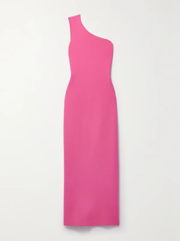 Adam Lippes One-shoulder Draped Recycled Knitted Maxi Dress