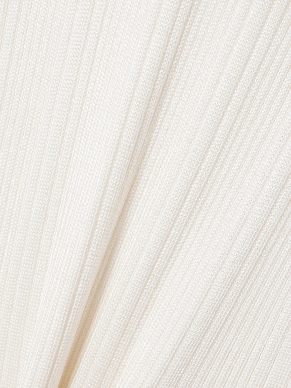Close-up detail of the Adam Lippes Vivian Ribbed Silk Maxi Dress