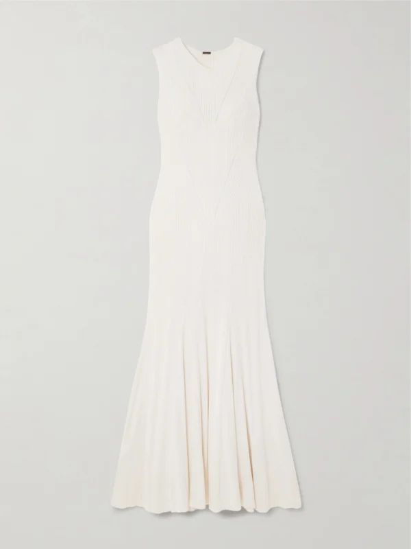 Adam Lippes Vivian Ribbed Silk Maxi Dress