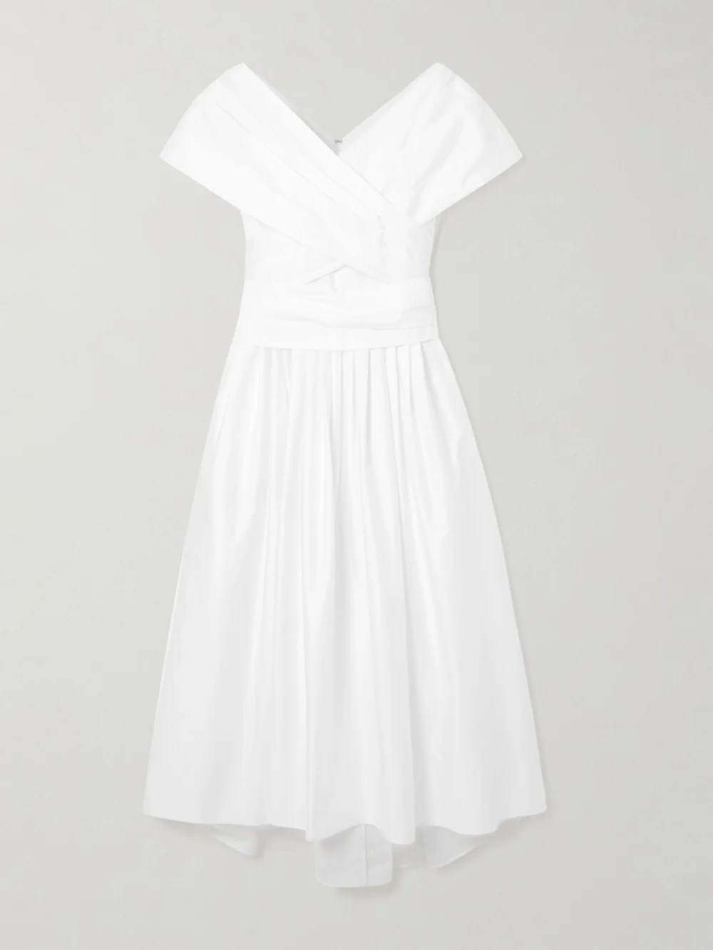 Adam Lippes Wrap-effect Cotton-poplin Midi Dress in white