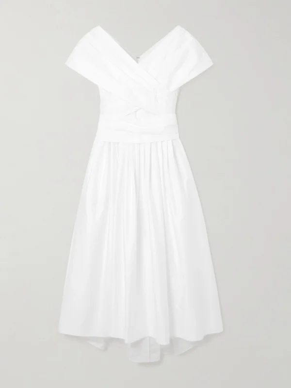 Adam Lippes Wrap-effect Cotton-poplin Midi Dress