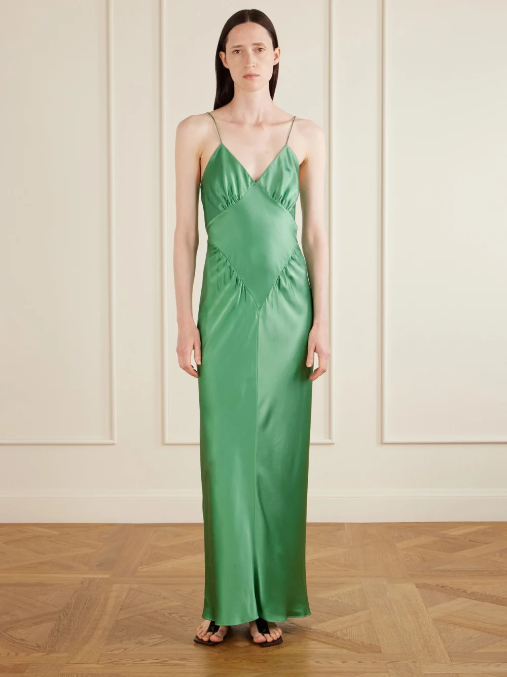 Aflalo Aire Silk-satin Maxi Dress, worn by a model
