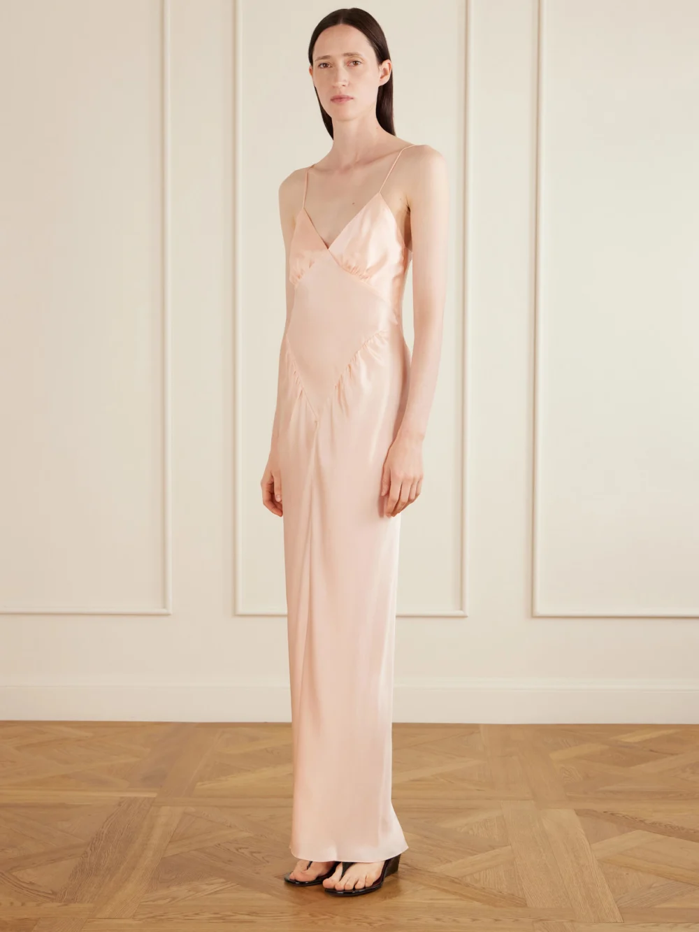 Aflalo Aire Silk-satin Maxi Dress, worn by a model
