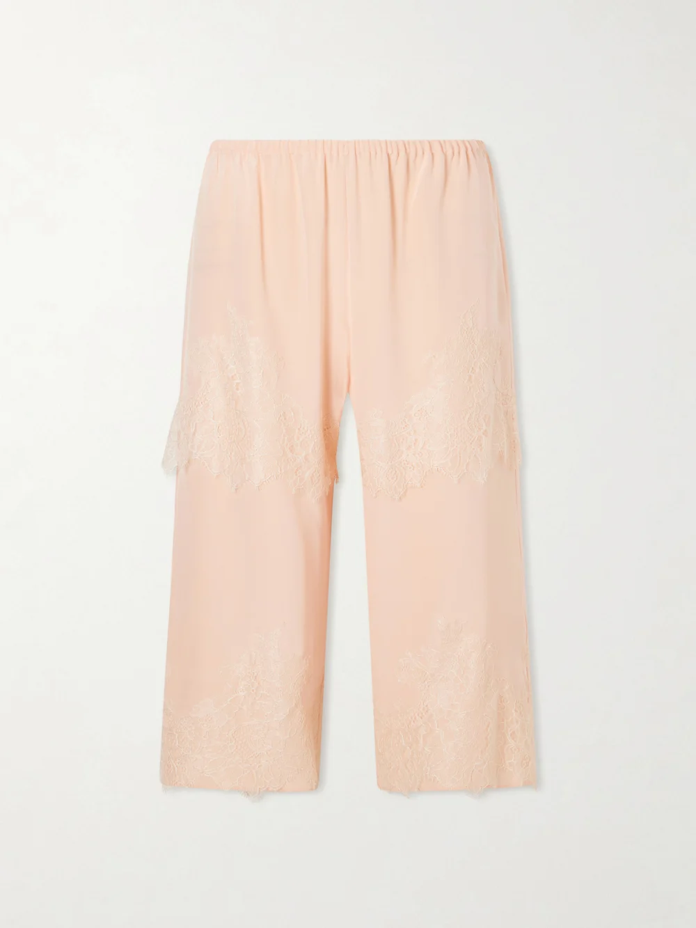 Aflalo Auden Lace-trimmed Silk-satin Shorts in pastel pink
