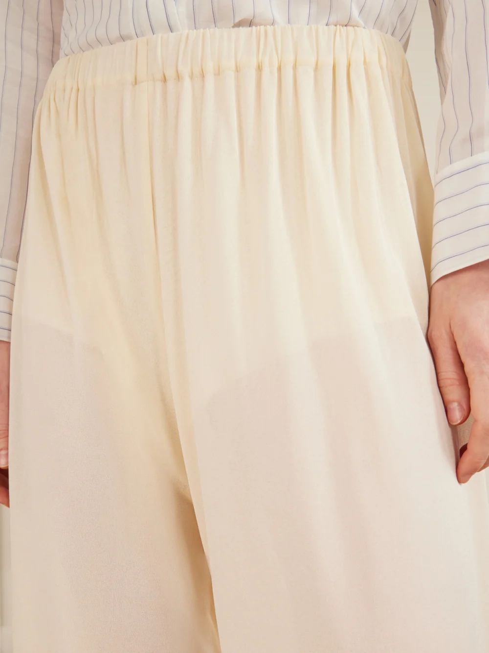 Close-up detail of the Aflalo Lolana Satin-jersey Balloon Pants