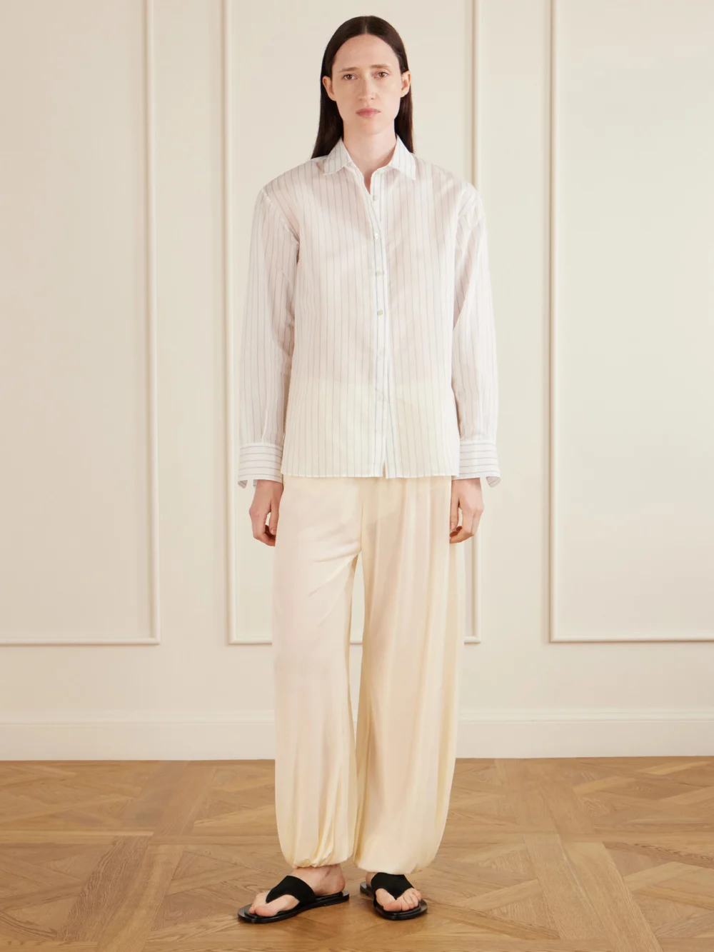 Aflalo Lolana Satin-jersey Balloon Pants, worn by a model