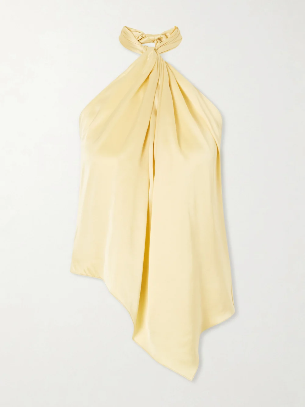 Aflalo Safira Silk-satin Halterneck Top in ivory