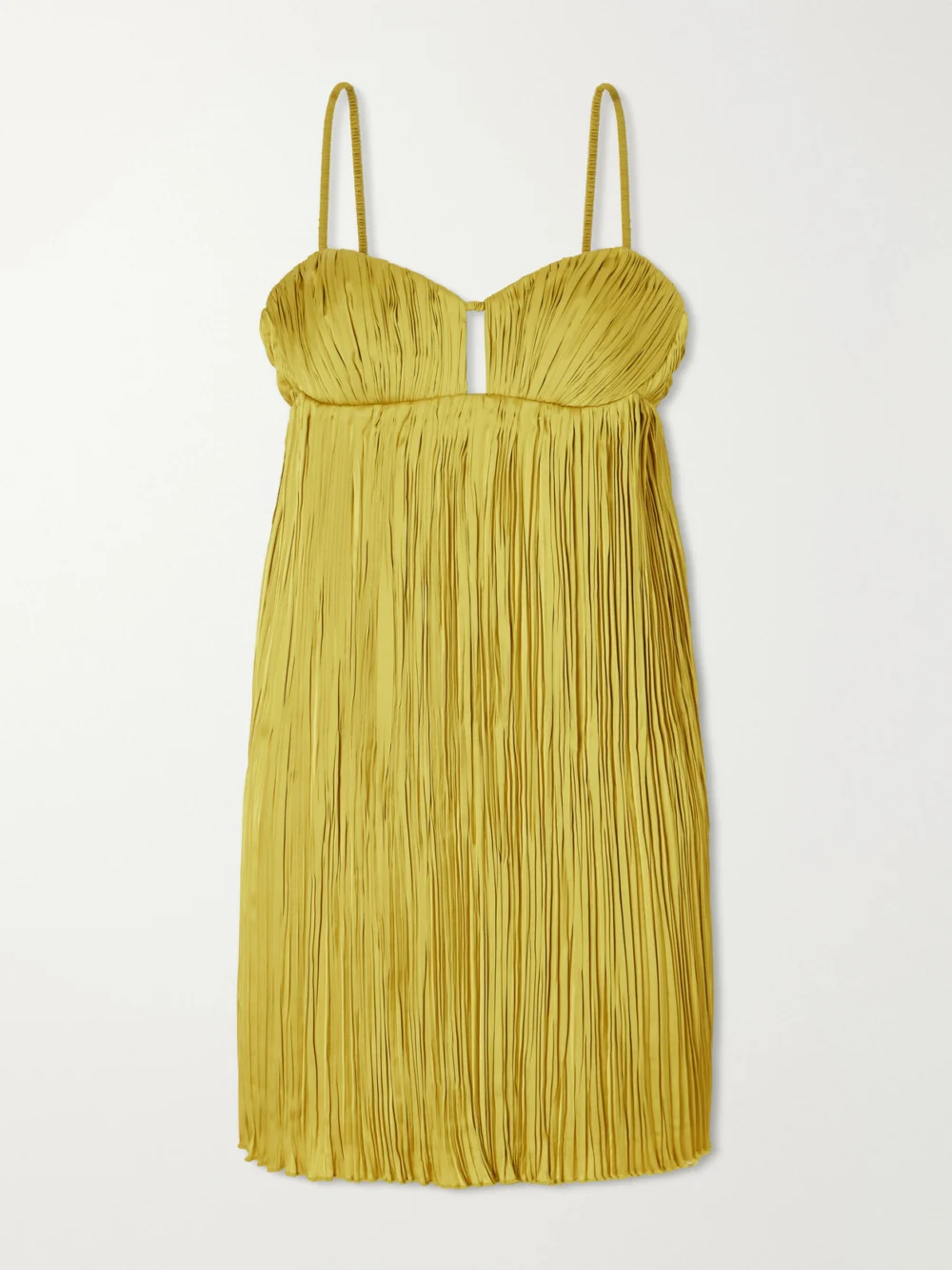 Aflalo Siren Plissé Mini Dress in bright green