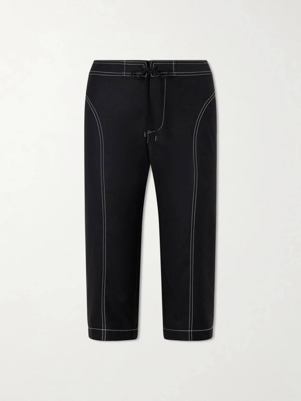 Aflalo Zuri Wool-twill Slim-fit Capri Pants in black