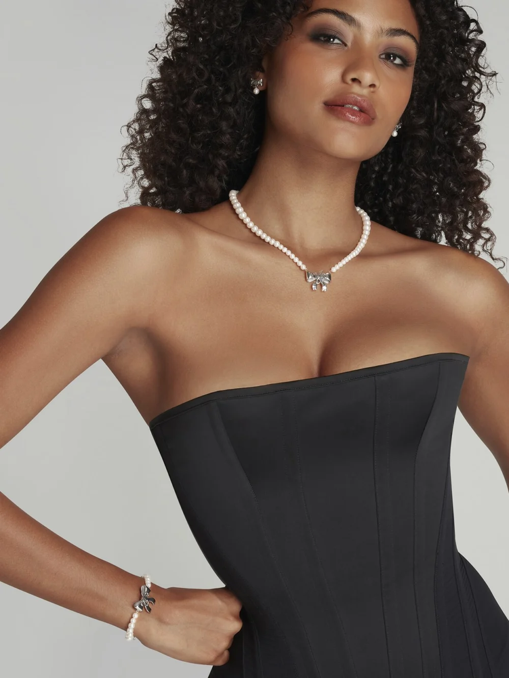 Agent Provocateur Beki Bracelet in Silver Pearl, view 2
