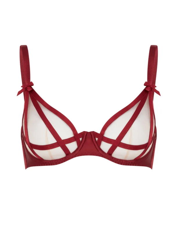Agent Provocateur Briella Plunge Underwired Bra in Burgundy Sand
