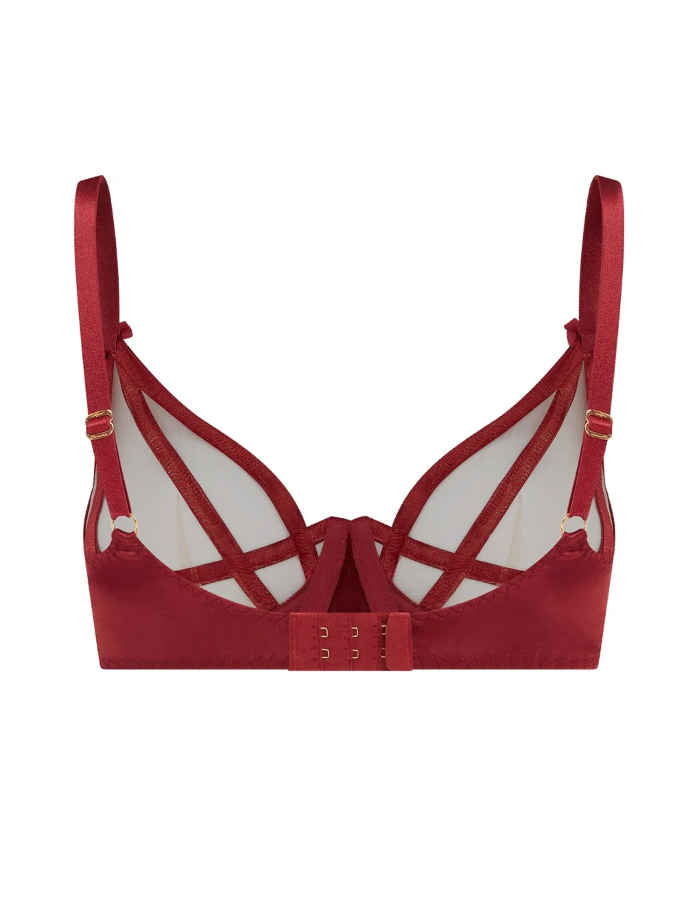 Agent Provocateur Briella Plunge Underwired Bra in Burgundy Sand, view 5