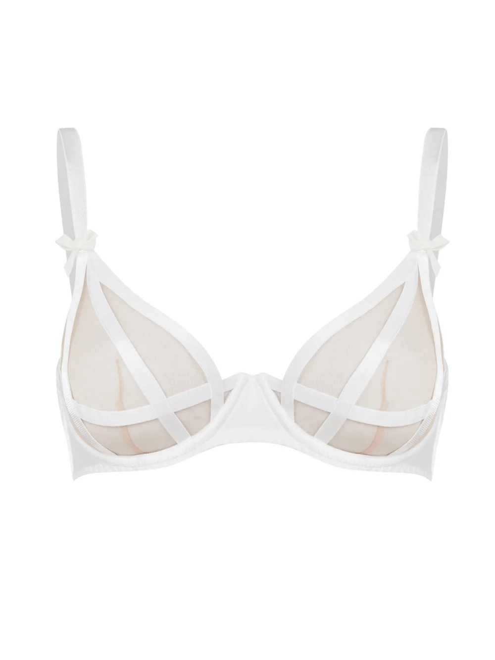 Agent Provocateur Briella Plunge Underwired Bra in White Sand