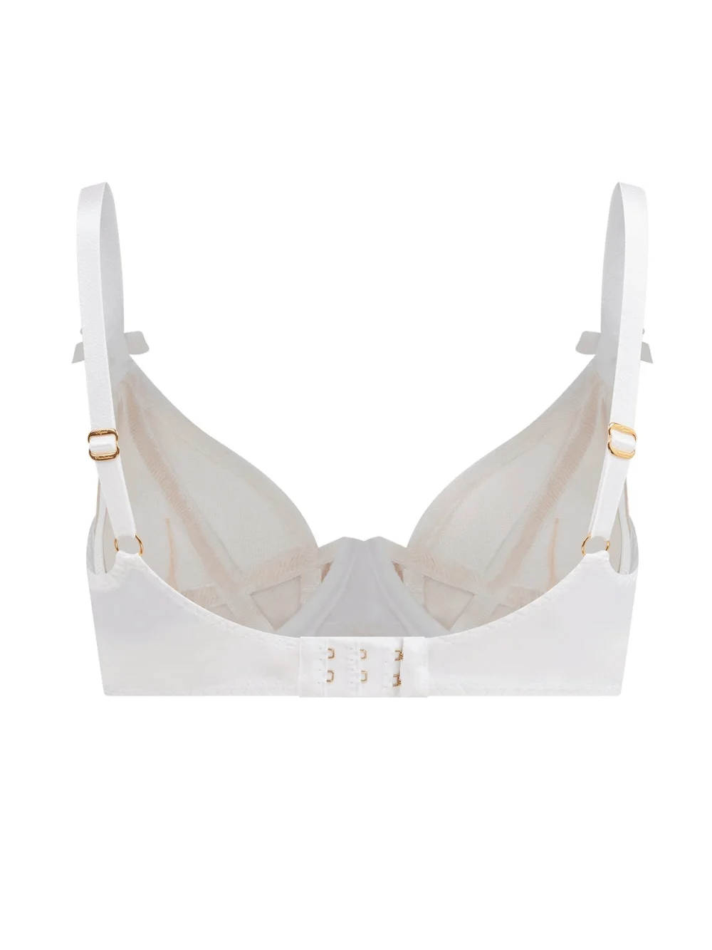 Agent Provocateur Briella Plunge Underwired Bra in White Sand, view 5