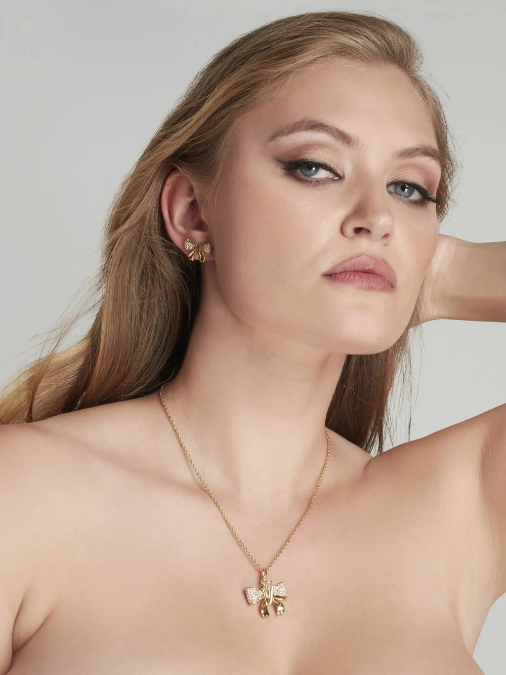 Agent Provocateur Brietta Earrings in Gold Crystal, view 3
