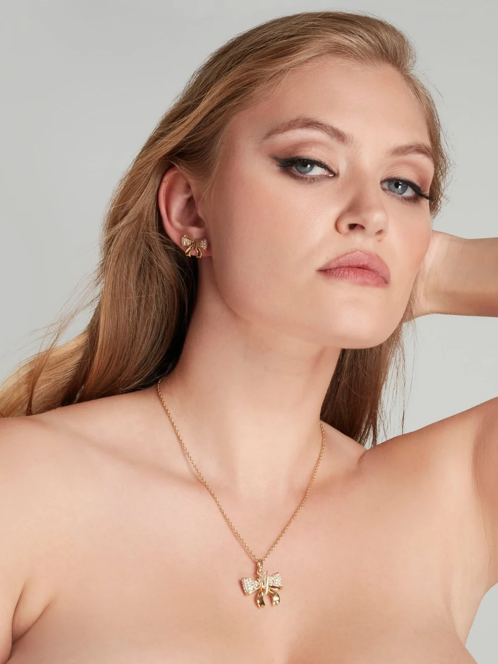 Agent Provocateur Brietta Necklace in Gold Crystal, view 2