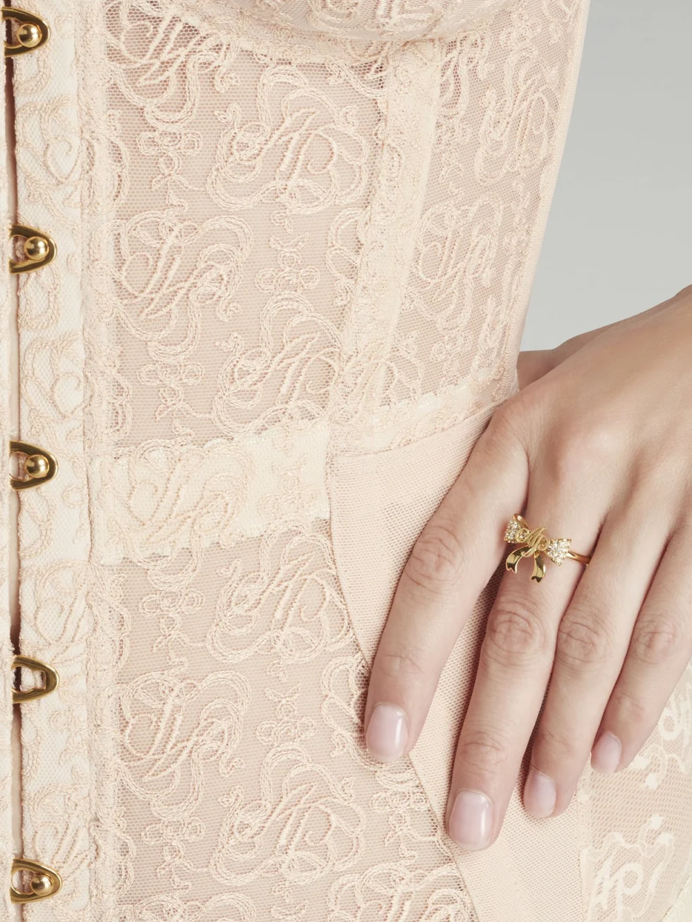 Agent Provocateur Brietta Ring in Gold Crystal, view 3
