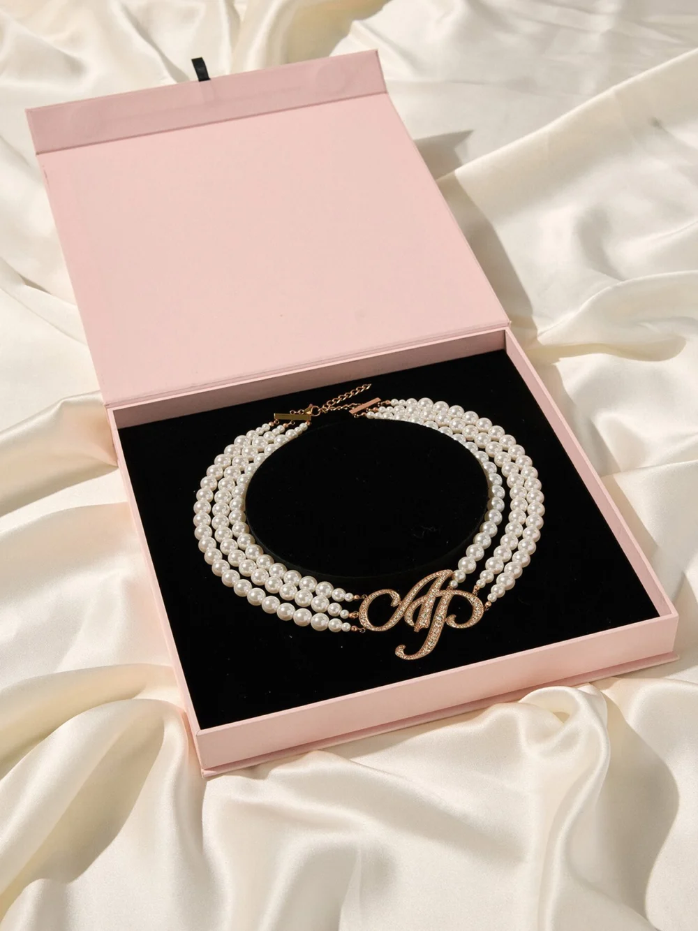 Agent Provocateur Britt Necklace in Rose Gold Pearl, view 5