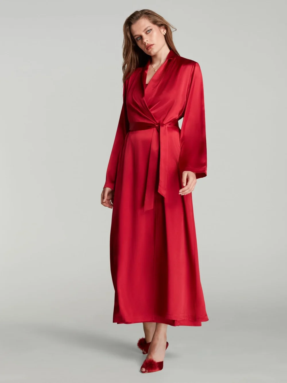 Agent Provocateur Cecily Long Gown in Red, view 2