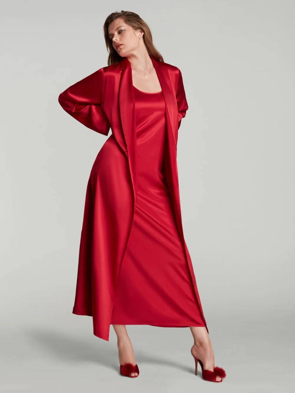 Agent Provocateur Cecily Long Gown in Red, view 3