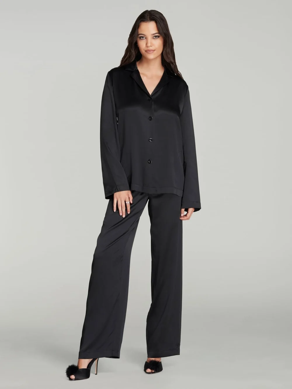 Agent Provocateur Cecily Pyjama Set in Black, view 4