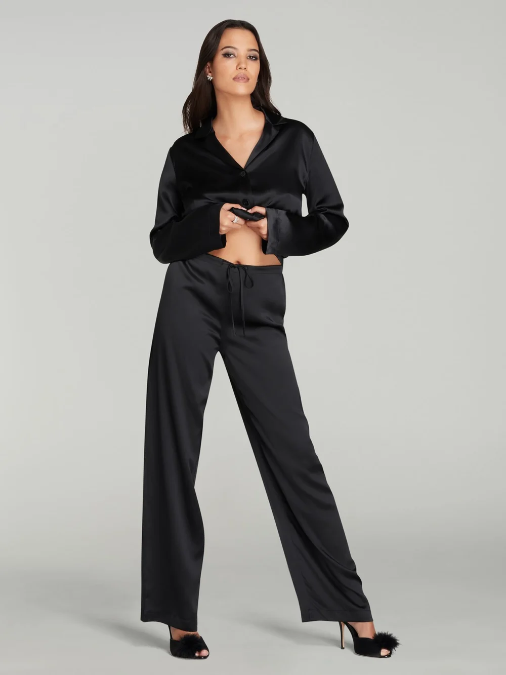 Agent Provocateur Cecily Pyjama Set in Black, view 6
